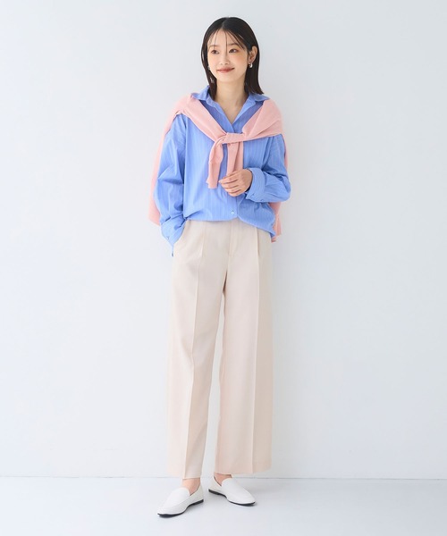 CROSS FUNCTION（クロスファンクション）の「《洗える》サマ美え 冷感麻調ワイドパンツ【CF/クロスファンクション】（スラックス・レディース・アイボリー/グレー/ブラウン・M/LL/L）」の22枚目の写真