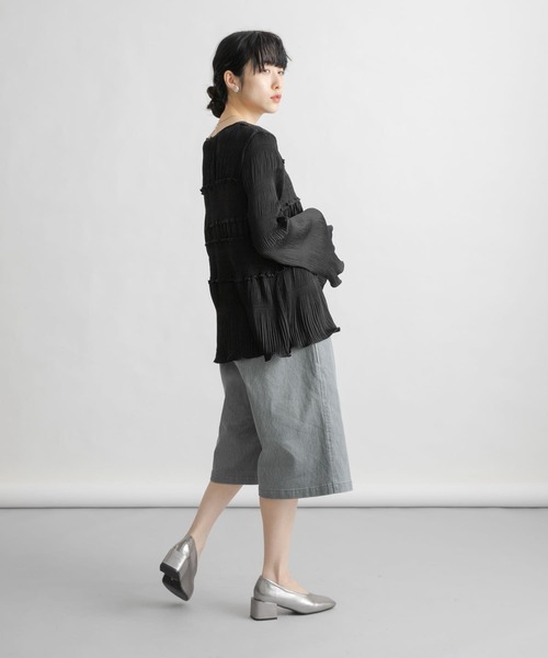 KBF(ケイビーエフ)の「ウォッシュドハーフパンツ(その他パンツ・レディース・ブラウン/グレー・ONE)」の8枚目の写真