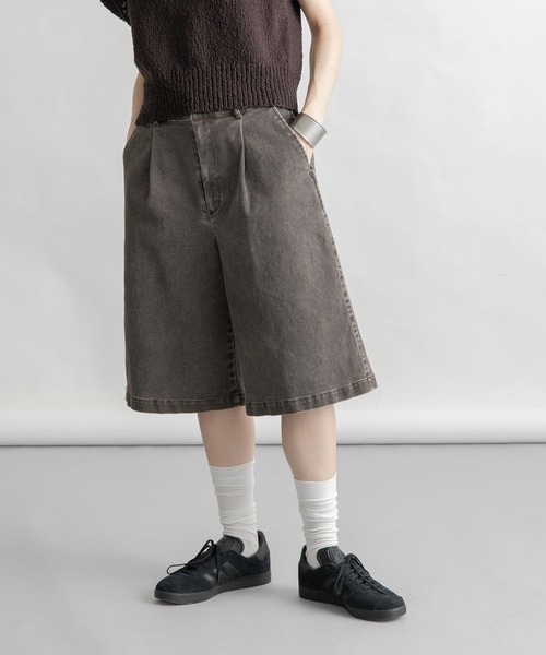 KBF(ケイビーエフ)の「ウォッシュドハーフパンツ(その他パンツ・レディース・ブラウン/グレー・ONE)」の9枚目の写真