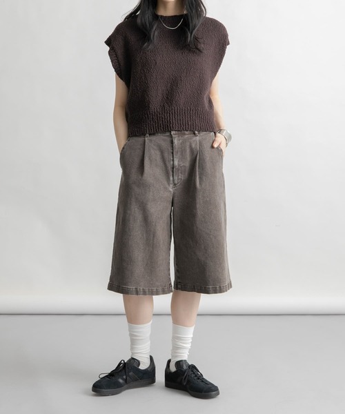 KBF(ケイビーエフ)の「ウォッシュドハーフパンツ(その他パンツ・レディース・ブラウン/グレー・ONE)」の10枚目の写真