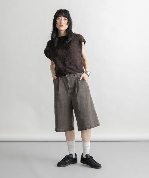 KBF(ケイビーエフ)の「ウォッシュドハーフパンツ(その他パンツ・レディース・ブラウン/グレー・ONE)」の13枚目の写真