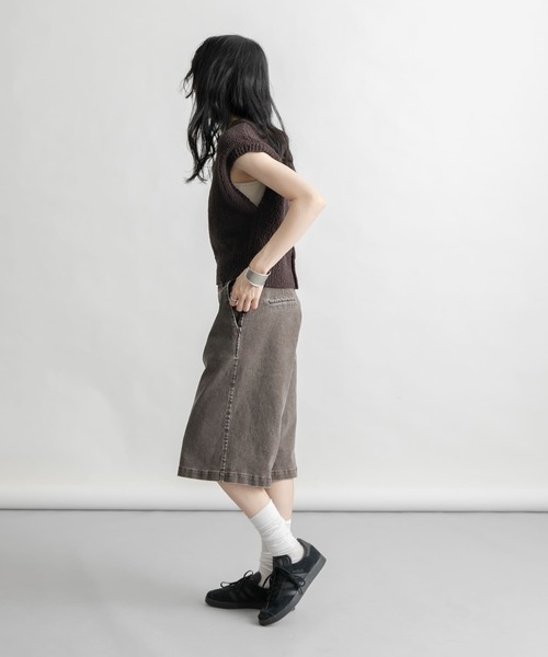KBF(ケイビーエフ)の「ウォッシュドハーフパンツ(その他パンツ・レディース・ブラウン/グレー・ONE)」の14枚目の写真
