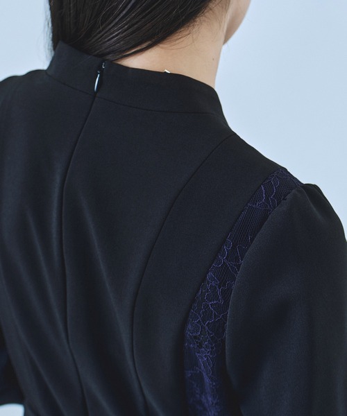 UNITED TOKYO（ユナイテッドトウキョウ）の「【残りわずか！】レースドッキングカシュクールワンピース｜オケージョン/春服（ワンピース・レディース・ネイビー/ブラック・1/2）」の10枚目の写真