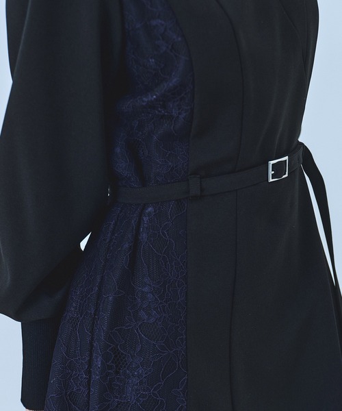 UNITED TOKYO（ユナイテッドトウキョウ）の「【残りわずか！】レースドッキングカシュクールワンピース｜オケージョン/春服（ワンピース・レディース・ネイビー/ブラック・1/2）」の13枚目の写真