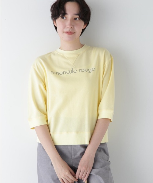 human woman(ヒューマンウーマン)の「◆ロゴトレーナー(Tシャツ/カットソー・レディース・ピンク/ホワイト/イエロー/グレー系その他・MEDIUM)」の4枚目の写真