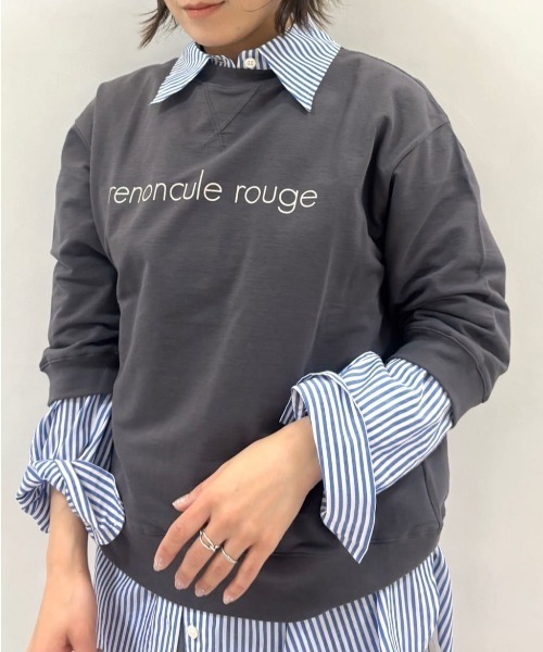 human woman(ヒューマンウーマン)の「◆ロゴトレーナー(Tシャツ/カットソー・レディース・ピンク/ホワイト/イエロー/グレー系その他・MEDIUM)」の6枚目の写真