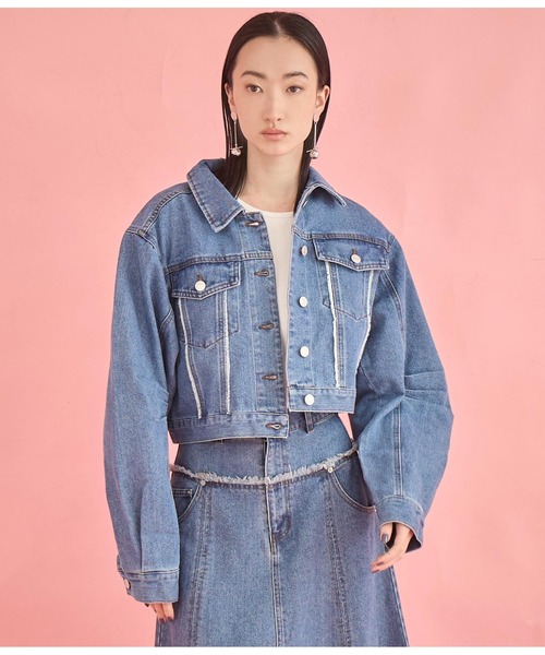 Settimissimo（セッティミッシモ）の「タックスリーブ ショート丈 デニム Gジャン（デニムジャケット・レディース・ブルー/インディゴブルー・FREE）」の11枚目の写真