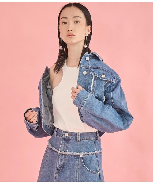 Settimissimo（セッティミッシモ）の「タックスリーブ ショート丈 デニム Gジャン（デニムジャケット・レディース・ブルー/インディゴブルー・FREE）」の12枚目の写真