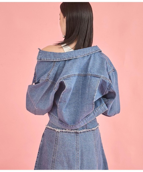 Settimissimo（セッティミッシモ）の「タックスリーブ ショート丈 デニム Gジャン（デニムジャケット・レディース・ブルー/インディゴブルー・FREE）」の14枚目の写真