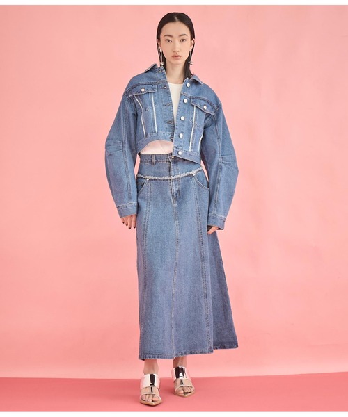 Settimissimo（セッティミッシモ）の「タックスリーブ ショート丈 デニム Gジャン（デニムジャケット・レディース・ブルー/インディゴブルー・FREE）」の15枚目の写真