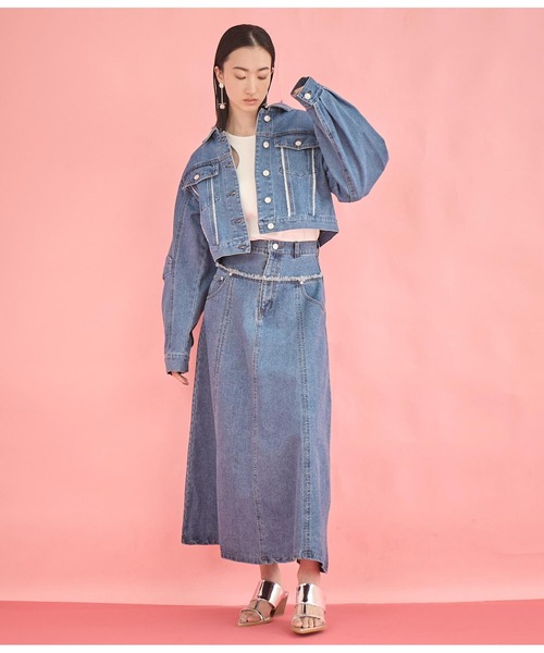 Settimissimo（セッティミッシモ）の「タックスリーブ ショート丈 デニム Gジャン（デニムジャケット・レディース・ブルー/インディゴブルー・FREE）」の16枚目の写真