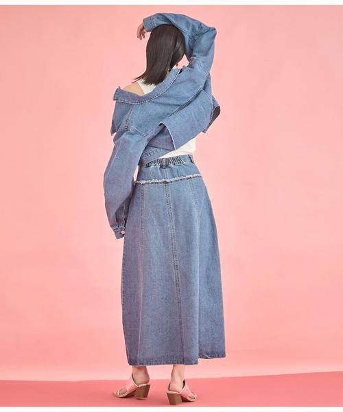 Settimissimo（セッティミッシモ）の「タックスリーブ ショート丈 デニム Gジャン（デニムジャケット・レディース・ブルー/インディゴブルー・FREE）」の19枚目の写真