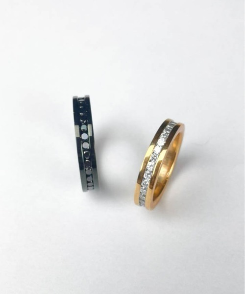 ARCHIVER(アーカイバ)の「【RS】【サージカルステンレス316L】金属アレルギー対応 4mm平打ち ジルコニアセットアップリング(リング・レディース・ブラック/ピンクゴールド・15号/19号/17号/7号/9号)」の6枚目の写真
