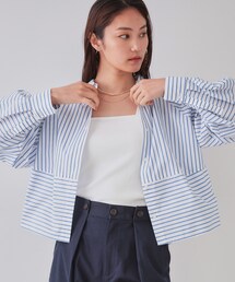 OPAQUE.CLIP | 《andGIRL掲載》ストライプフォルムシャツ【洗濯機洗い可】(シャツ/ブラウス)