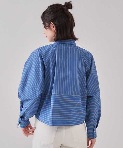 OPAQUE.CLIP（オペークドットクリップ）の「《andGIRL掲載》ストライプフォルムシャツ【洗濯機洗い可】（シャツ/ブラウス・レディース・ホワイト系3/ホワイト系5/ブルー系2・38/40/42）」の9枚目の写真