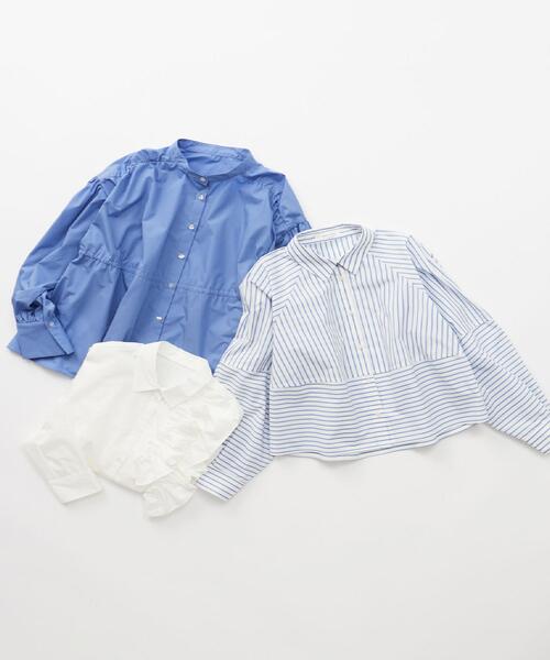 OPAQUE.CLIP（オペークドットクリップ）の「《andGIRL掲載》ストライプフォルムシャツ【洗濯機洗い可】（シャツ/ブラウス・レディース・ホワイト系3/ホワイト系5/ブルー系2・38/40/42）」の4枚目の写真