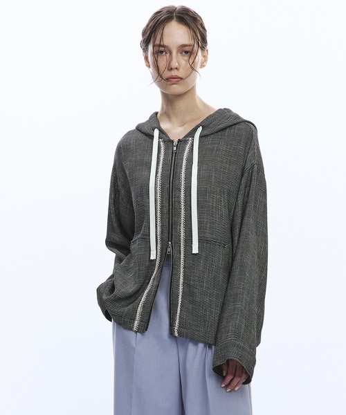 エンブロイダリー パーカー Psycho Bunny パーカー エンブロイダリーロゴパターン ジップ