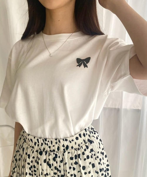 merrylatte(メリーラテ)の「『低身長用サイズあり』 ワンポイント半袖Tシャツ(Tシャツ/カットソー・レディース・ホワイト/A/B/C/D/E・X-SMALL/MEDIUM/SMALL/LARGE)」の4枚目の写真