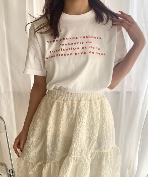 merrylatte(メリーラテ)の「『低身長用サイズあり』 ワンポイント半袖Tシャツ(Tシャツ/カットソー・レディース・ホワイト/A/B/C/D/E・X-SMALL/MEDIUM/SMALL/LARGE)」の6枚目の写真