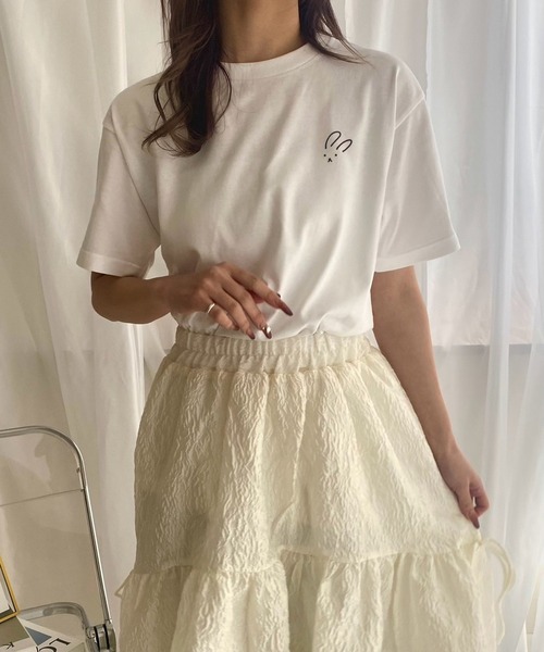 merrylatte(メリーラテ)の「『低身長用サイズあり』 ワンポイント半袖Tシャツ(Tシャツ/カットソー・レディース・ホワイト/A/B/C/D/E・X-SMALL/MEDIUM/SMALL/LARGE)」の10枚目の写真