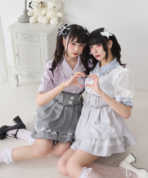 DearMyLove(ディアマイラブ)の「パールビジューフレアハイウエストスカート(スカート・レディース・チェリーピンク/グレー/ブルーグレー/ベビーピンク/ブラック・MEDIUM/LARGE/LL/SMALL)」の19枚目の写真