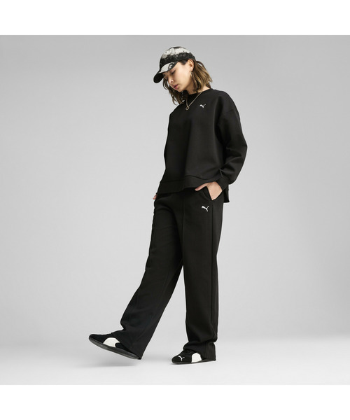 PUMA（プーマ）の「PUMA プーマ ウィメンズ ワードローブ ESS オーバーサイズ クルースウェット（スウェット・レディース・オフホワイト/ブラック・MEDIUM/SMALL/X-LARGE/LARGE）」の4枚目の写真