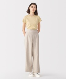 〔MUJI Labo〕婦人 リネン混半袖Tシャツ