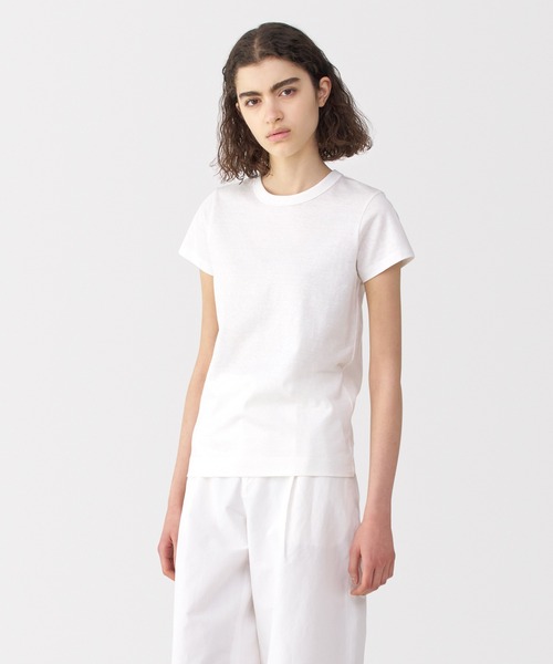 MUJI Labo(ムジラボ)の「〔MUJI Labo〕婦人 リネン混半袖Tシャツ(Tシャツ/カットソー・レディース・オフホワイト/ダークグレー/イエロー系/ネイビー・S/M/L/XL)」の5枚目の写真
