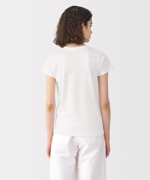MUJI Labo(ムジラボ)の「〔MUJI Labo〕婦人 リネン混半袖Tシャツ(Tシャツ/カットソー・レディース・オフホワイト/ダークグレー/イエロー系/ネイビー・S/M/L/XL)」の7枚目の写真