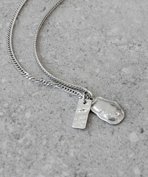 minsobi（ミンソビ）の「デュアルレイヤーペンダントネックレス（ネックレス・メンズ・シルバー・FREE）」の4枚目の写真