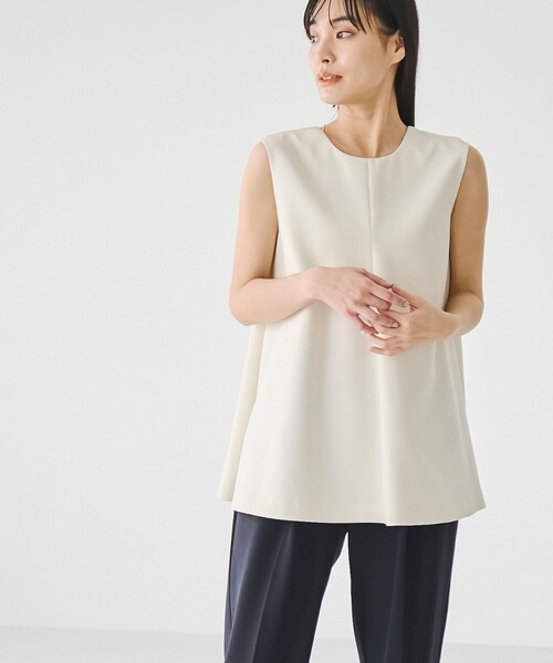 RONEL（ロネル）の「ノースリーブ フレアブラウス（シャツ/ブラウス・レディース・オフホワイト/ブラック/ライトブルー/ダークブラウン・S/M）」の6枚目の写真