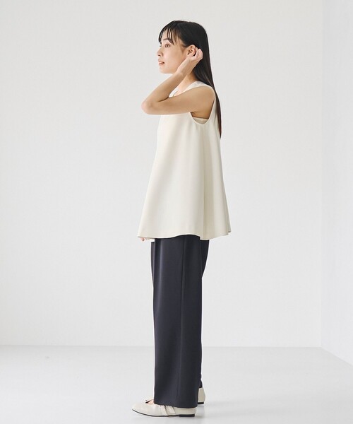 RONEL（ロネル）の「ノースリーブ フレアブラウス（シャツ/ブラウス・レディース・オフホワイト/ブラック/ライトブルー/ダークブラウン・S/M）」の8枚目の写真