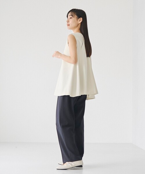 RONEL（ロネル）の「ノースリーブ フレアブラウス（シャツ/ブラウス・レディース・オフホワイト/ブラック/ライトブルー/ダークブラウン・S/M）」の9枚目の写真