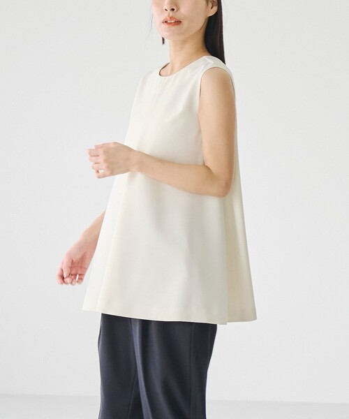 RONEL（ロネル）の「ノースリーブ フレアブラウス（シャツ/ブラウス・レディース・オフホワイト/ブラック/ライトブルー/ダークブラウン・S/M）」の10枚目の写真