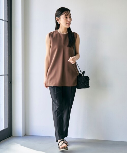 RONEL（ロネル）の「ノースリーブ フレアブラウス（シャツ/ブラウス・レディース・オフホワイト/ブラック/ライトブルー/ダークブラウン・S/M）」の12枚目の写真