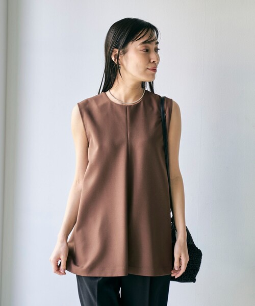 RONEL（ロネル）の「ノースリーブ フレアブラウス（シャツ/ブラウス・レディース・オフホワイト/ブラック/ライトブルー/ダークブラウン・S/M）」の13枚目の写真