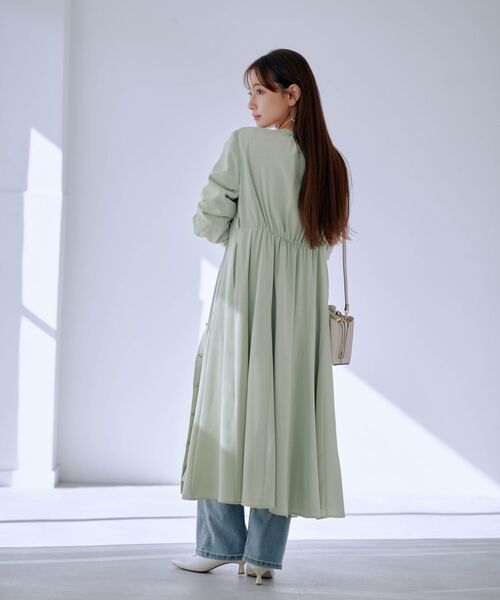 COHINA（コヒナ）の「スキッパーネックマチフレアとろみワンピース 【低身長・小柄女性】（ワンピース・レディース・ネイビー/グリーン/ベージュ・SHORT/REGULAR）」の10枚目の写真