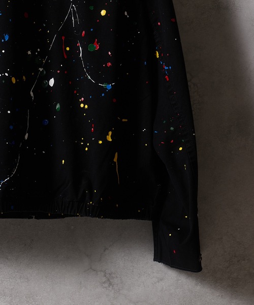 セール】HAND PAINTED CHAIN STITCH LOGO SHORT ZIP-UP BLOUSON