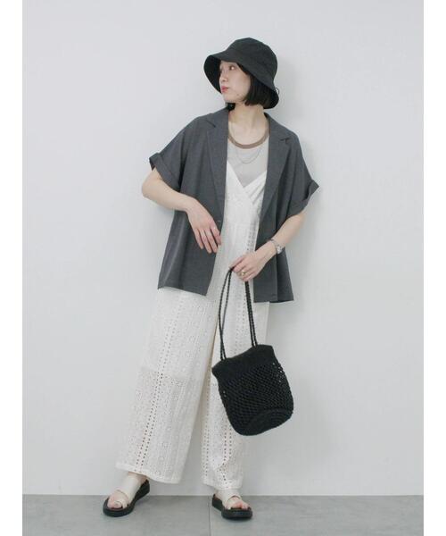 Samansa Mos2 blue（サマンサモスモスブルー）の「カットワークサロペット（その他パンツ・レディース・オフホワイト/ブラック・F）」の9枚目の写真