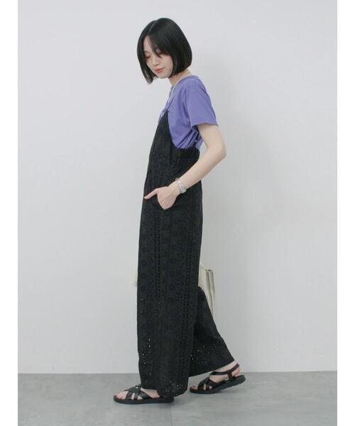 Samansa Mos2 blue（サマンサモスモスブルー）の「カットワークサロペット（その他パンツ・レディース・オフホワイト/ブラック・F）」の17枚目の写真