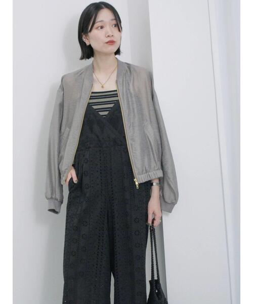 Samansa Mos2 blue（サマンサモスモスブルー）の「カットワークサロペット（その他パンツ・レディース・オフホワイト/ブラック・F）」の13枚目の写真