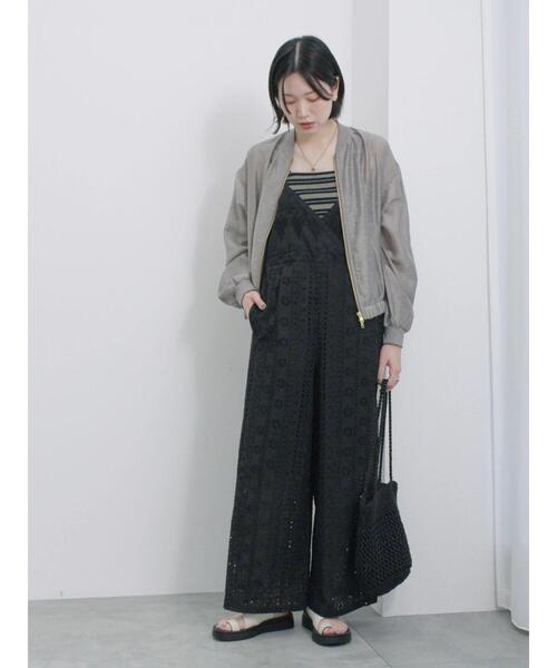 Samansa Mos2 blue（サマンサモスモスブルー）の「カットワークサロペット（その他パンツ・レディース・オフホワイト/ブラック・F）」の12枚目の写真