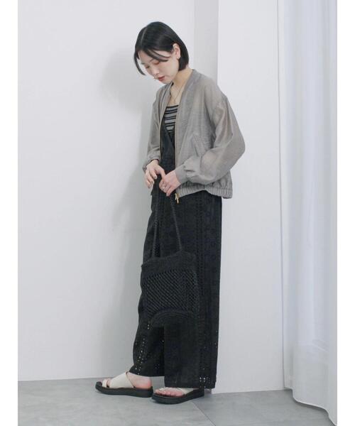 Samansa Mos2 blue（サマンサモスモスブルー）の「カットワークサロペット（その他パンツ・レディース・オフホワイト/ブラック・F）」の3枚目の写真