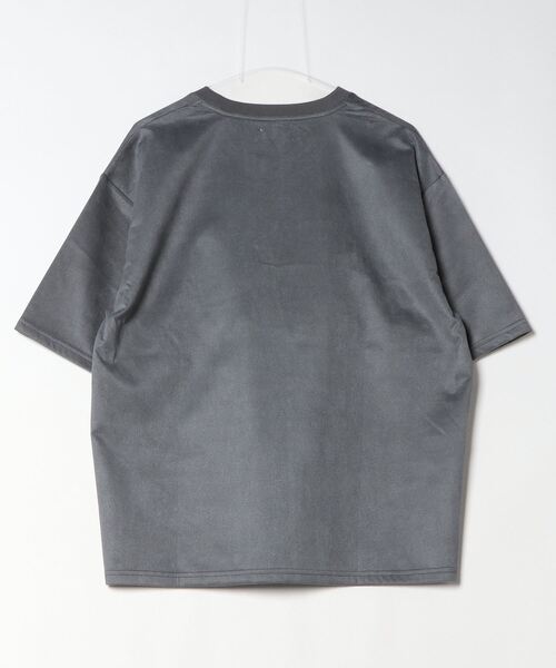 ATELANE フェイクスウェード フラワー 刺繍デザイン Tシャツ（T