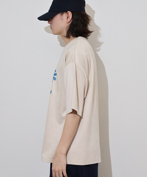 セール】ATELANE フェイクスウェード フラワー 刺繍デザイン T
