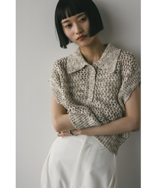 STYLEMIXER（スタイルミキサー）の「【再入荷！】クロシェポロニット（ニット/セーター・レディース・ホワイト/レッド/ブラック・FREE）」の6枚目の写真