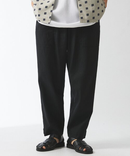 JOURNAL STANDARD relume（ジャーナルスタンダード　レリューム）の「HOUSE HOLD / ハウスホールド コットンリネンベイカーパンツ（チノパンツ・メンズ・ブラック/アイボリー/カーキ/サファリグリーン・SMALL/MEDIUM/LARGE）」の15枚目の写真