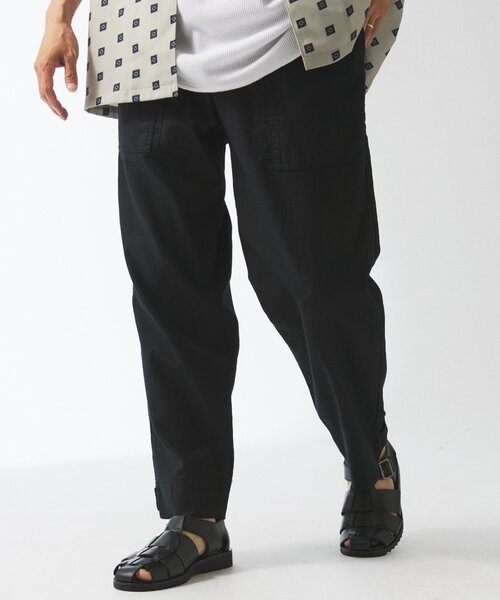 JOURNAL STANDARD relume（ジャーナルスタンダード　レリューム）の「HOUSE HOLD / ハウスホールド コットンリネンベイカーパンツ（チノパンツ・メンズ・ブラック/アイボリー/カーキ/サファリグリーン・SMALL/MEDIUM/LARGE）」の16枚目の写真