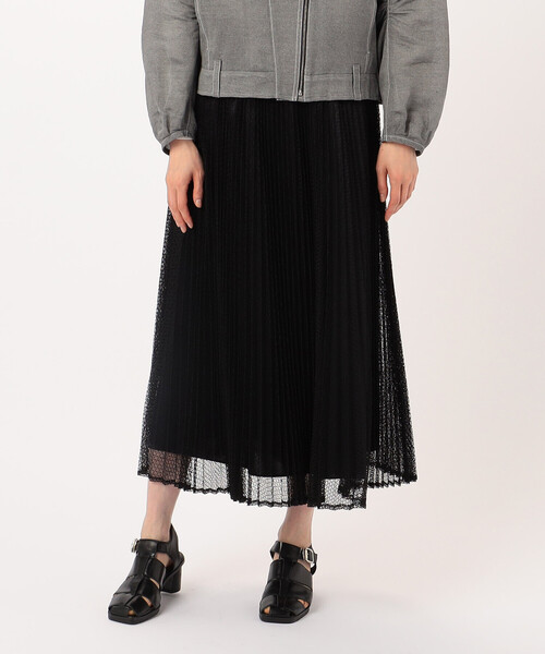 Gabardine K.T（ギャバジンケーティー）の「T／Cレース プリーツスカート（スカート・レディース・ブラック/ホワイト・9号）」の2枚目の写真