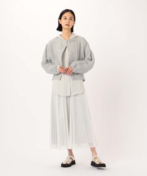 Gabardine K.T（ギャバジンケーティー）の「T／Cレース プリーツスカート（スカート・レディース・ブラック/ホワイト・9号）」の3枚目の写真